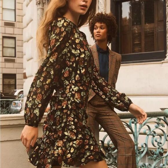 Veronica Beard Robin Floral Silk Blend Mini Dress Size 2 Pink Print - Picture 2 of 10